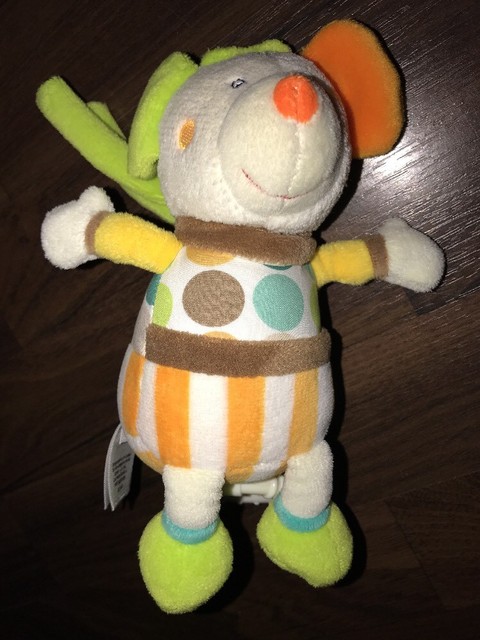 Spieluhr Babylove DM Pusblu Plüschtier Kuscheltier Maus Bär Orange Weiß Grün Ohr Spieluhr Babylove DM Pusblu Plüschtier Kuscheltier Maus Bär Orange Weiß Grün Ohr