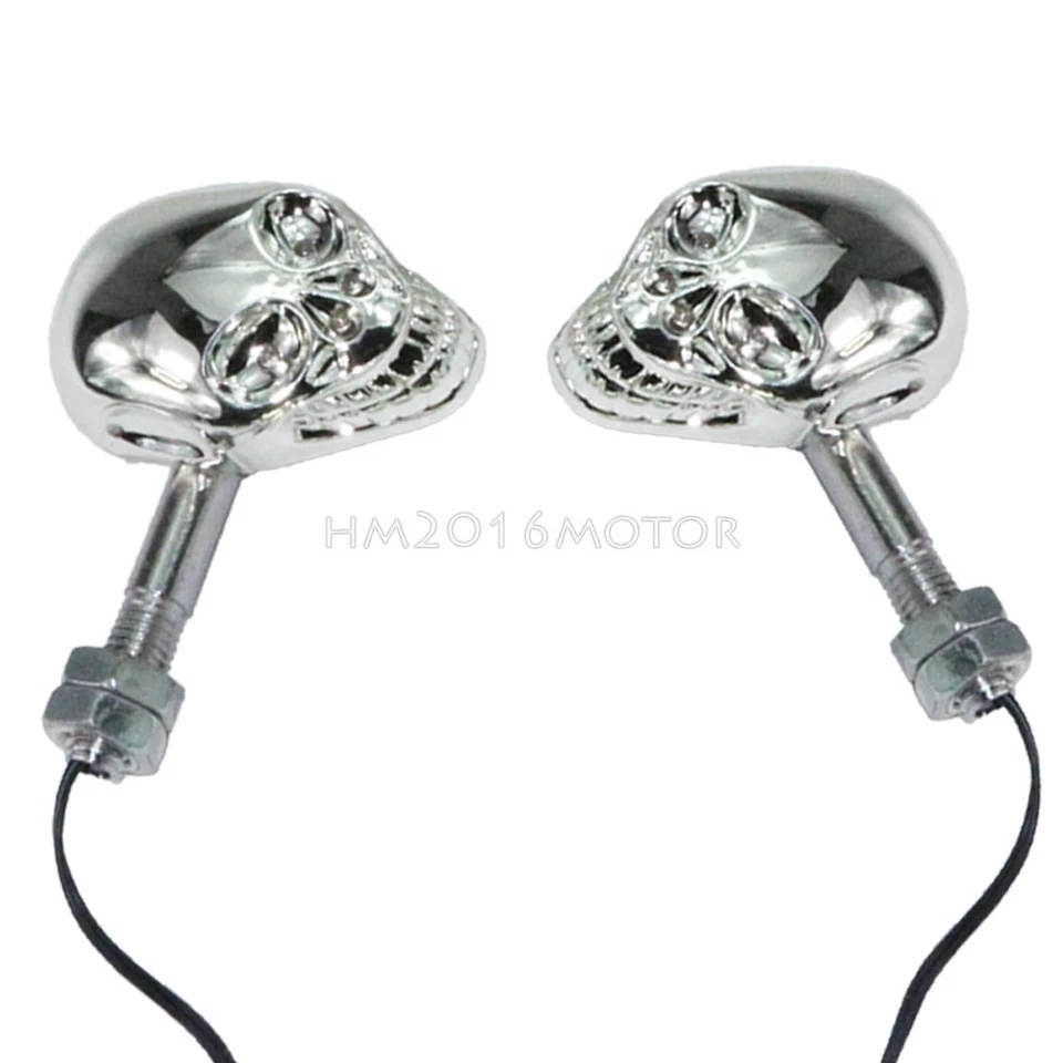 2,8-дюймовый алюминиевый светодиодный указатель поворота Mini Skull для Honda VT Shadow Ace 500 700 750 1100 - Изображение 2 из 4