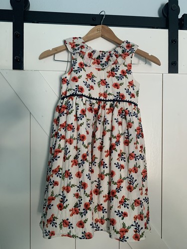 Laura Ashley London Beautiful Little Girl Cotton Embellished Dress Size 6 - Picture 2 of 13