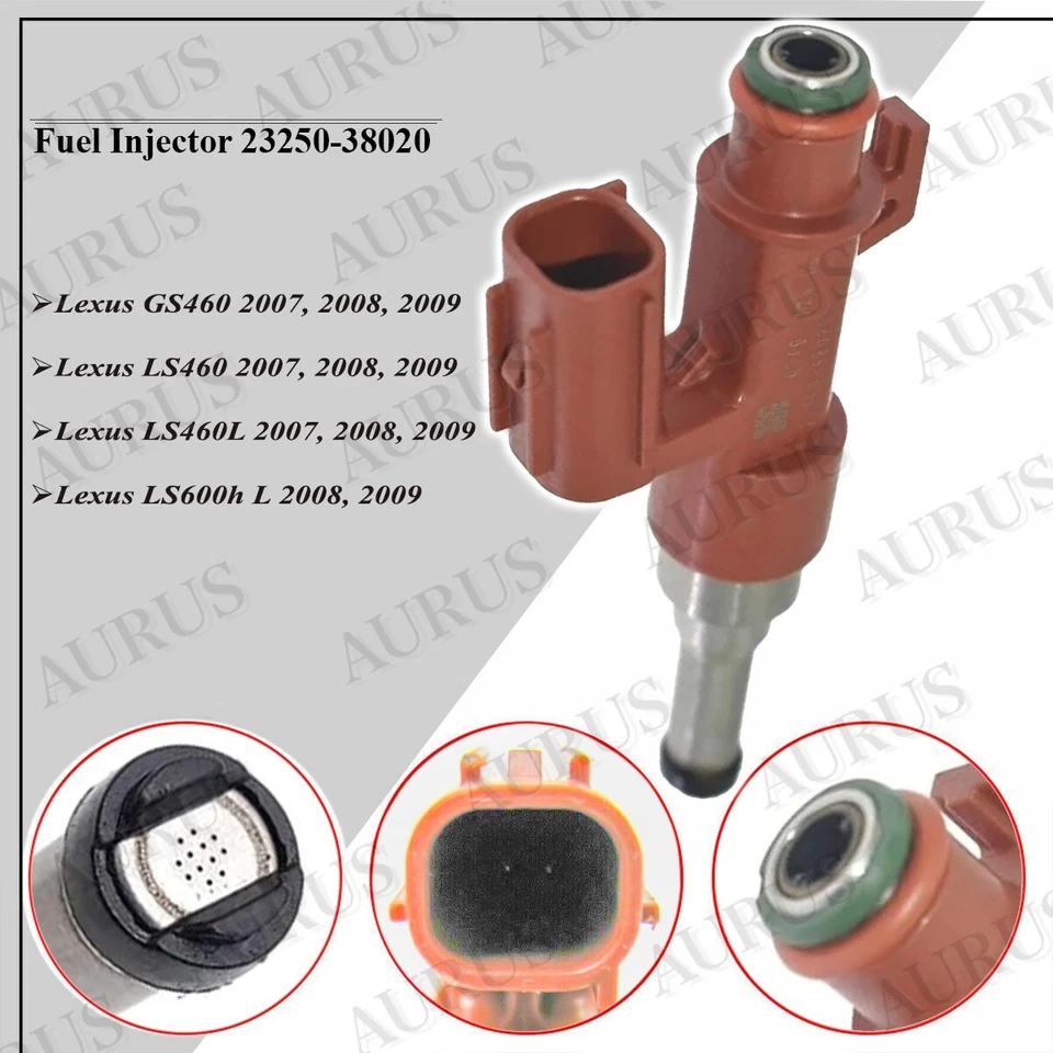 Injetor de combustível x8 OEM DENSO para 2007-2009 Lexus GS460 LS460 LS600 23250-38020 4.6 - Imagem 2 de 4