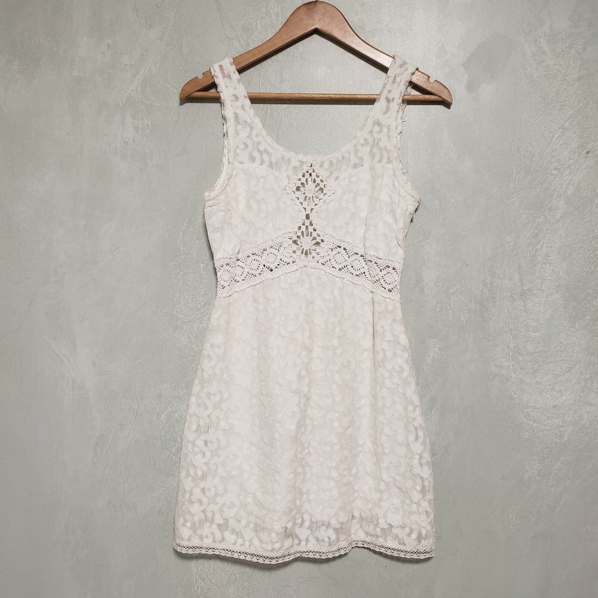 Free People Daisy Chain White Crochet Cutout Lace Mini Shift Dress Size S |  eBay
