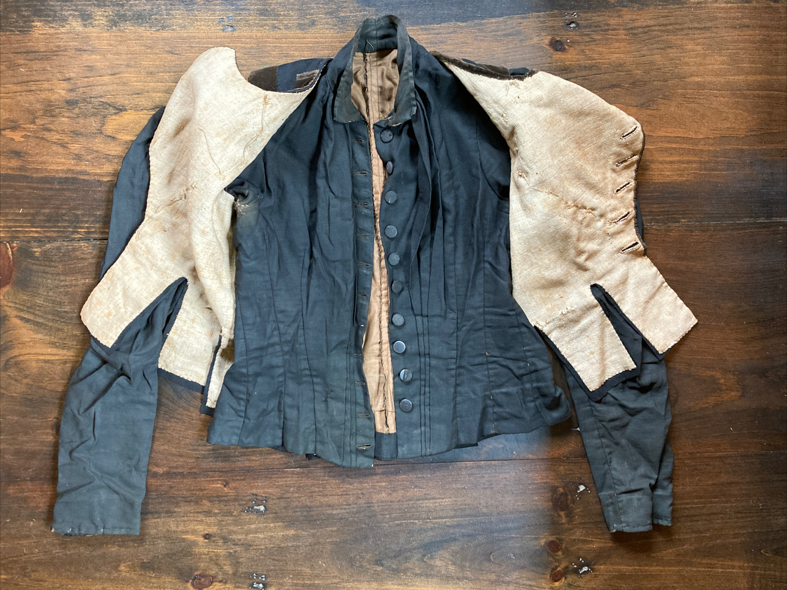 RARE 1800’s Pioneer Era Childs Button Down Shirt W/ Embellished Vest ~ Hand Sewn Oryginalna gwarancja, niska cena