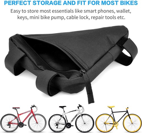 Bicycle Frame Bag Triangle Bike Bag Waterproof Bicycle Storage Under Tube Pouch - Picture 10 of 24