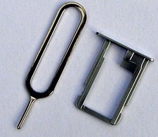 SIM Card Holder For iPhone 5 5S With Needle Card Holder Tray Bracket In Silver
