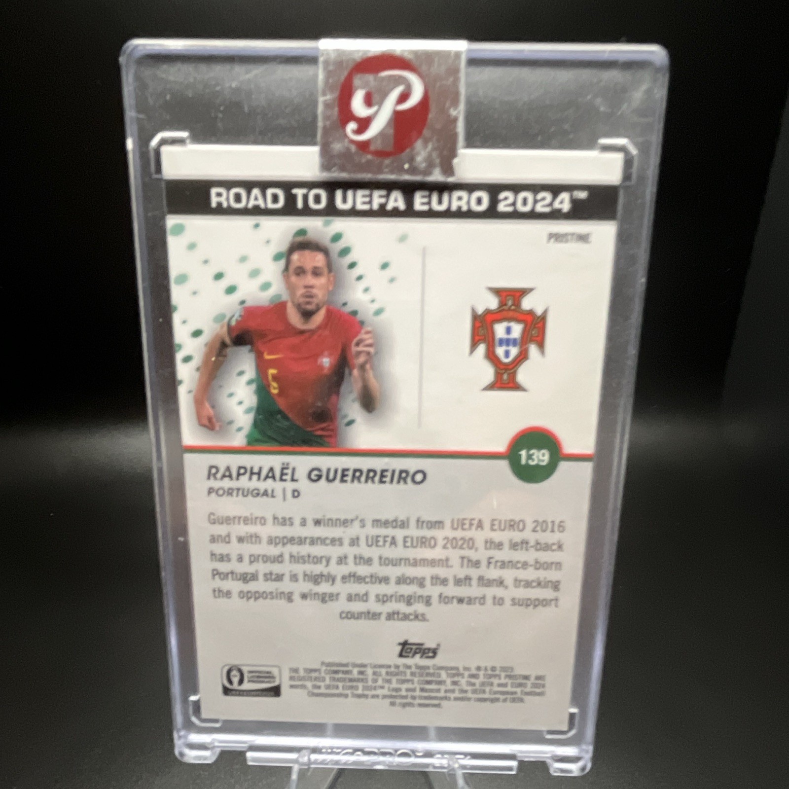 Topps Pristine Road to UEFA Euro 2024 Raphaël Guerreiro Portugal #139 6/25 view 3