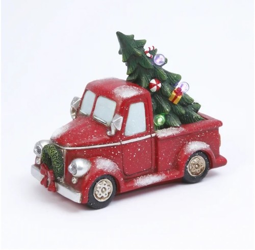 VINTAGE NOSTALGIC BATTERY LIGHTED CHRISTMAS PICKUP TRUCK HOLIDAY HOME DECOR - Picture 2 of 3