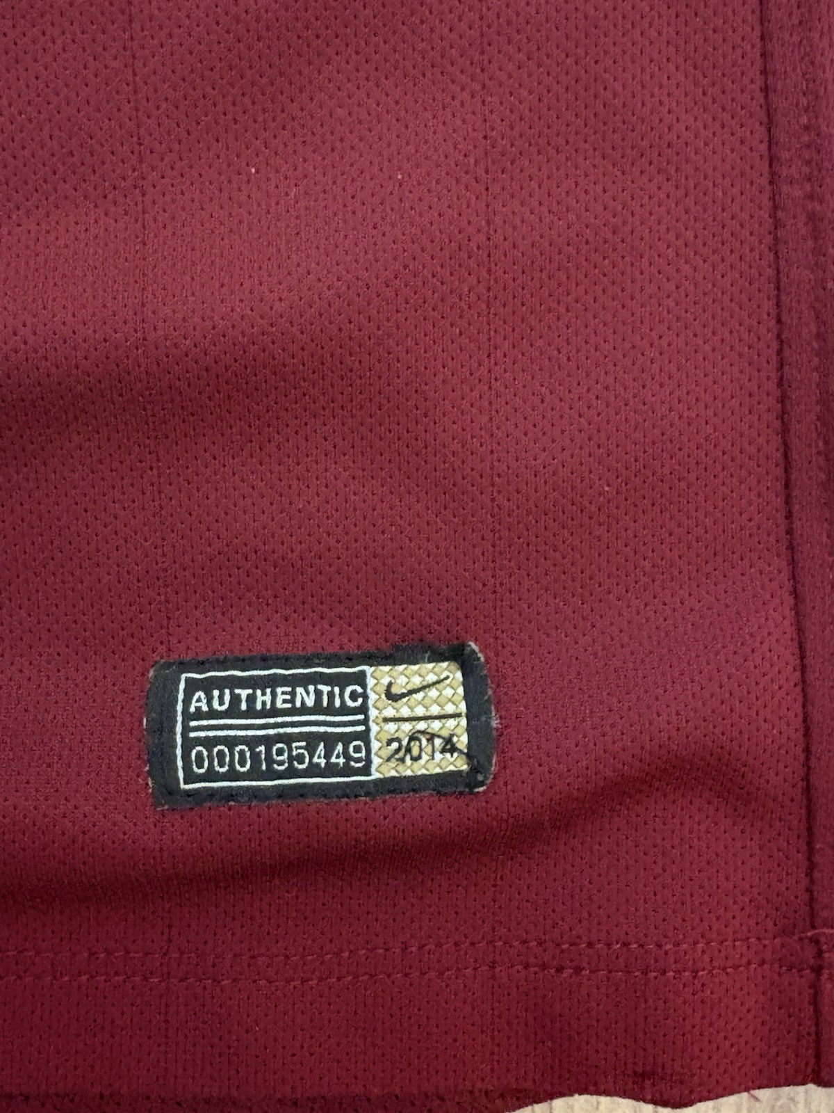 Vintage Maroon Nike AS Roma 2014-15 Men's Home Football Shirt Size L