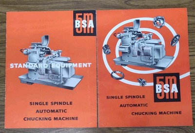 B.S.A. Tools Co. England Single Spindle Automatic Chunking Machine Brochure Lot