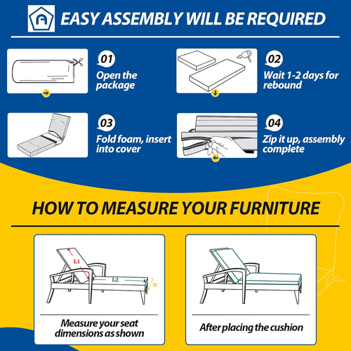 Cojines para tumbonas de exterior impermeables resistentes a la decoloracion - Picture 8 of 12
