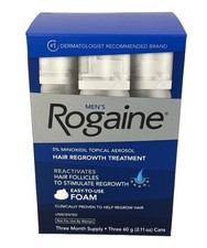   Rogaine Men  s 5 Minoxidil Foam Hair Regrowth Treatment,3x2.11 oz, Exp 08/2027