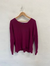 Splendido maglione Eileen Fisher cotone lavorato a maglia UK 10 fucsia SO560