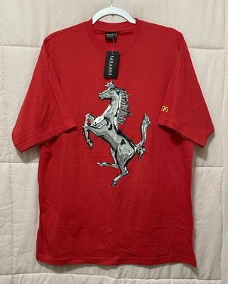 Vintage 1999 Ferrari F1 Racing Shirt Men s Large Red Big Logo Idea Tag Italy NWT