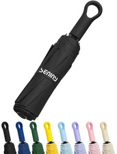 Seniny Umbrellas for Rain with Ring 42.5 inches canopy diameter , Black