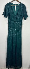 Baltic Born Dress Womens Large Green Abigail Maxi Sparkle Sheer Fairy WhimsiGoth