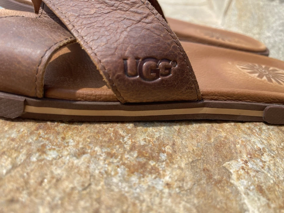 UGG Men's Wainscott Slide Sandal (US 12) Chestnut Brown Suede - Image 3 of 4