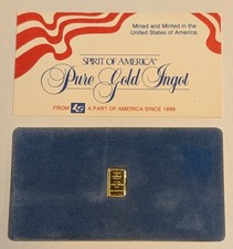 RARE 1 Gram .9999 Gold Bar ~ “Spirit of America” by Leach & Garner Attleboro, MA