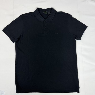 BOSS Hugo Boss Men's Black Regular Fit Short Sleeve Cotton Polo Shirt Size M