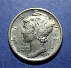 1918 Mercury Dime  Abt. XF