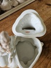 1950s Porcelain Mirrored Lady Trinket Powder Box Vanity Planter Vintage Decor — photo 8
