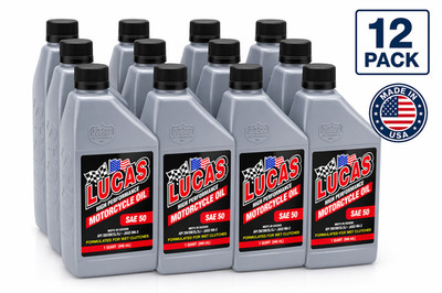 12 x Lucas Oil 10700 20W-50 Motorcycle Oil 1 Qt 4 Stroke Engine Oil