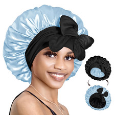 Silk Bonnet for Sleeping Satin Bonnet with Tie Hair Wrap Double Layer Sleep Cap