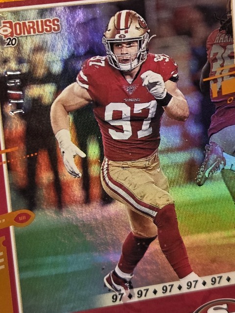 NICK BOSA | Jersey Numbers Orange Foil /97 | 2020 Panini Donruss | 49ers