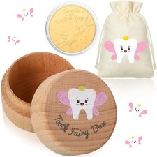 3 Pcs Tooth Fairy Box Tooth Holder Kit for Girls Gift, Teeth Fairy Pouch Pink