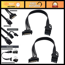 SATA to 8 Pin GPU Power Adapter Cable - 6 2 PCIe Graphics Card Power Supply 2 P