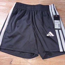 Adidas Boys 3 Stripe Essential Mid Thigh Length Shorts Color: Black Size: 8 NEW