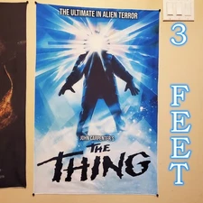 The Thing 2x3 foot tapestry 🌌 VHS Sci Fi Cosmic Horror movie banner wall flag