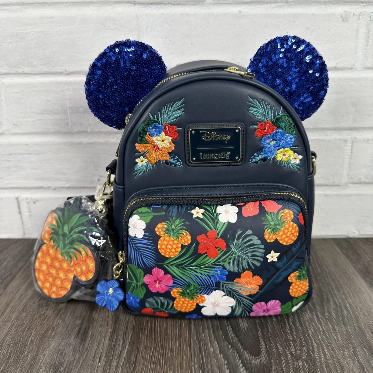 Loungefly Disney Mickey Mouse Bandana Patterned Convertible Backpack in Navy Mickey Mouse Exclusive Convertible Backpack & Tote Crossbody  main image 3