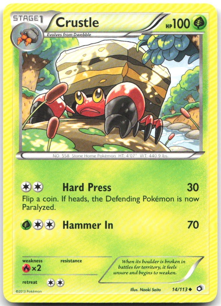 Crustle 14/113 Uncommon Legendary Treasures Pokemon Near Mint
