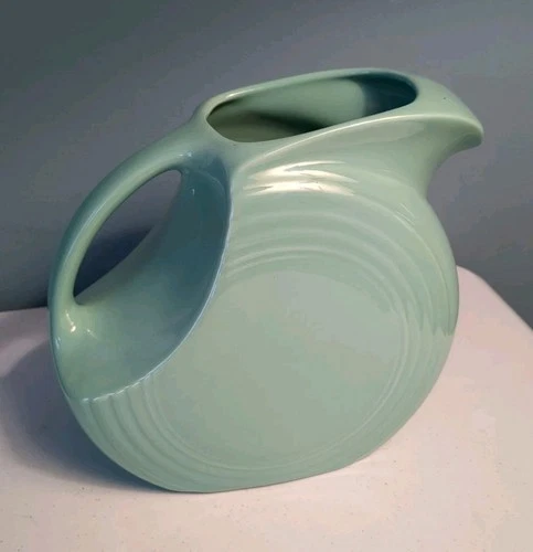 Large Fiestaware Disc Pitcher  - Green, 7" Tall, Excellent Fiesta