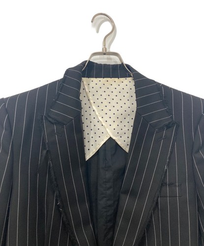 NUMBER (N)INE Frayed Striped Tailored Jacket/2B Jacket Size: 3 Men Black - Picture 5 of 10