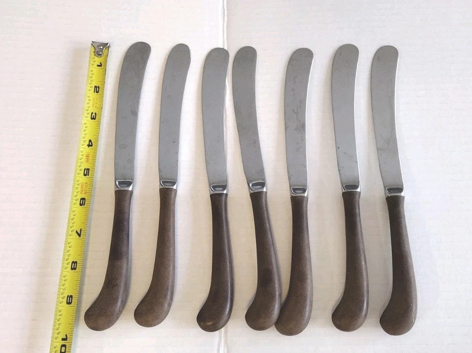 42 шт. винтажные столовые приборы из нержавеющей стали MCM столовые приборы Япония деревянная ручка - Изображение 2 из 4