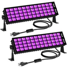 2 Pcs 100W LED Black Light Bar, IP66 Waterproof Blacklight with 6ft Cord Swit...