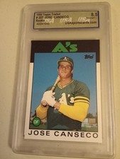 1986 Topps Traded Jose Canseco #20T Graded USA 8.5 Rookie Baseball Card RC. rookie card picture