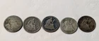 Lot of 5 Silver Seated Liberty Half Dimes 1853(2), 1854(2), 1856