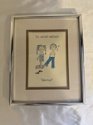 Vintage Weight Watcher Sabotage Cartoon Framed Print Retro Humor Wall Art