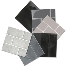 Premium Peel and Stick Tiles for Kitchen and Bathroom Backsplash Grey 3D Gel