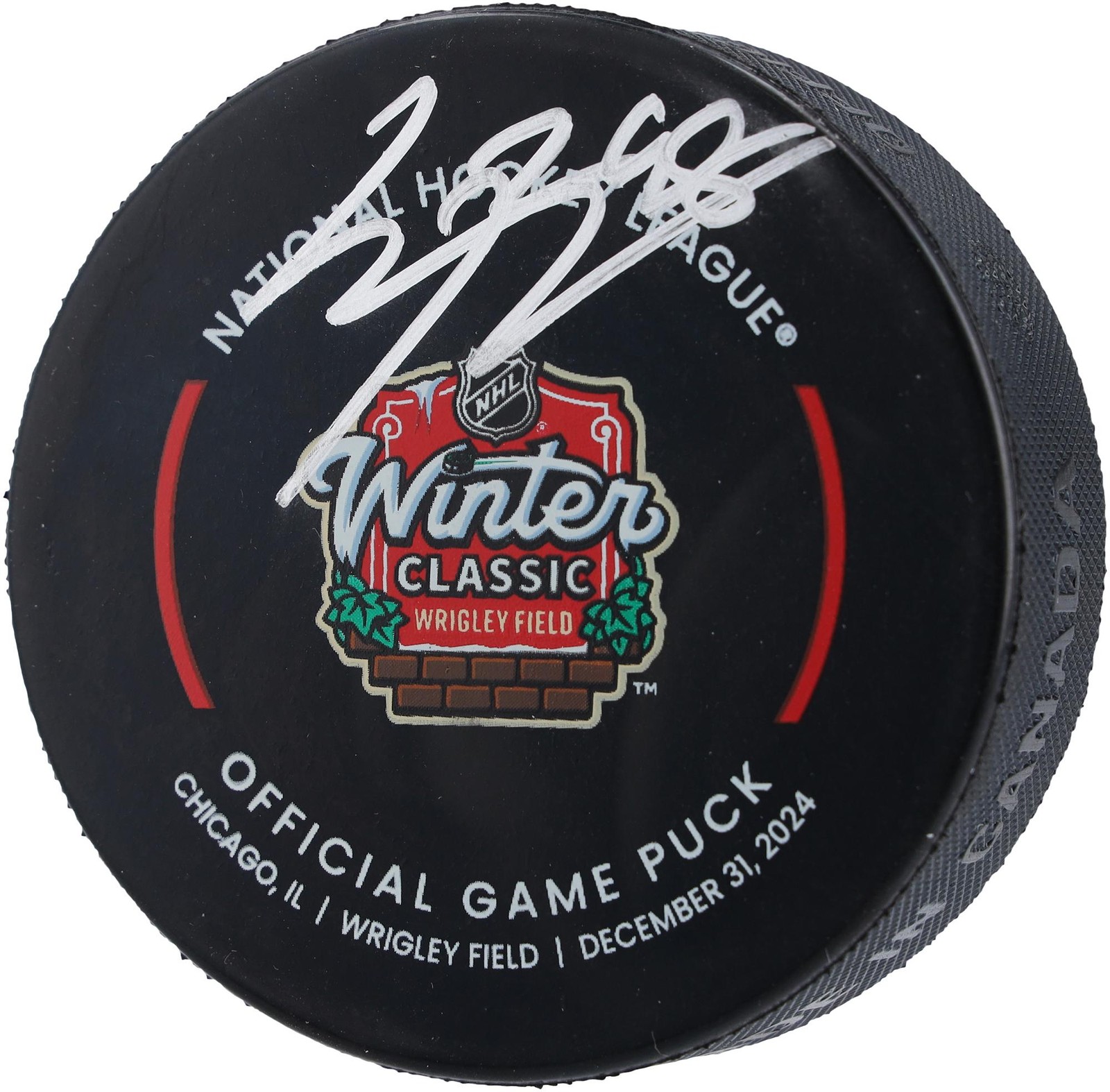 Connor Bedard Autographed Signed Chicago Blackhawks 2025 Winter Classic Official Game Puck 