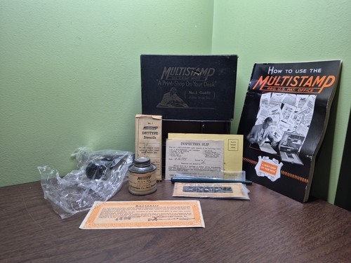 VTG Old Time Multistamp Printers SET w/ Original Manual & Accessories Read - 第 1/24 張圖片