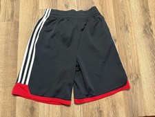 Adidas Shorts, Youth Boys Size Large, Red Black White, Basket Ball Shorts