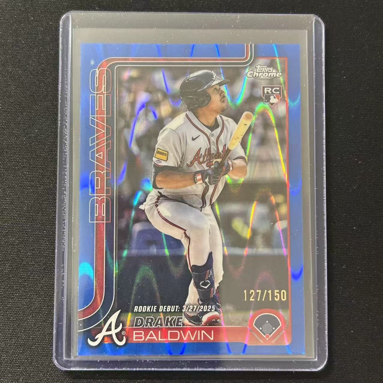 🔌IU 2025 TOPPS CHROME UPDATE SERIES DEBUT BLUE RAYWAVE /150 RC DRAKE BALDWIN