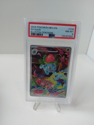 2025 Pokemon Meg En-Mega Evolution Illustration Rare 134/132 Ivysaur PSA 8