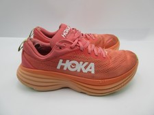 Hoka Bondi 8 Shoes Womens Size 9 Coral Orange Running Max Cushion Road Sneakers