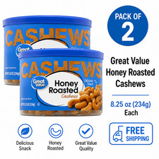 2 pack Great Value Honey Roasted Cashews, 8.2...