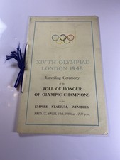 XIV Olympiad London 1948 Roll of Honour Ceremony Programme 1950 Wembley