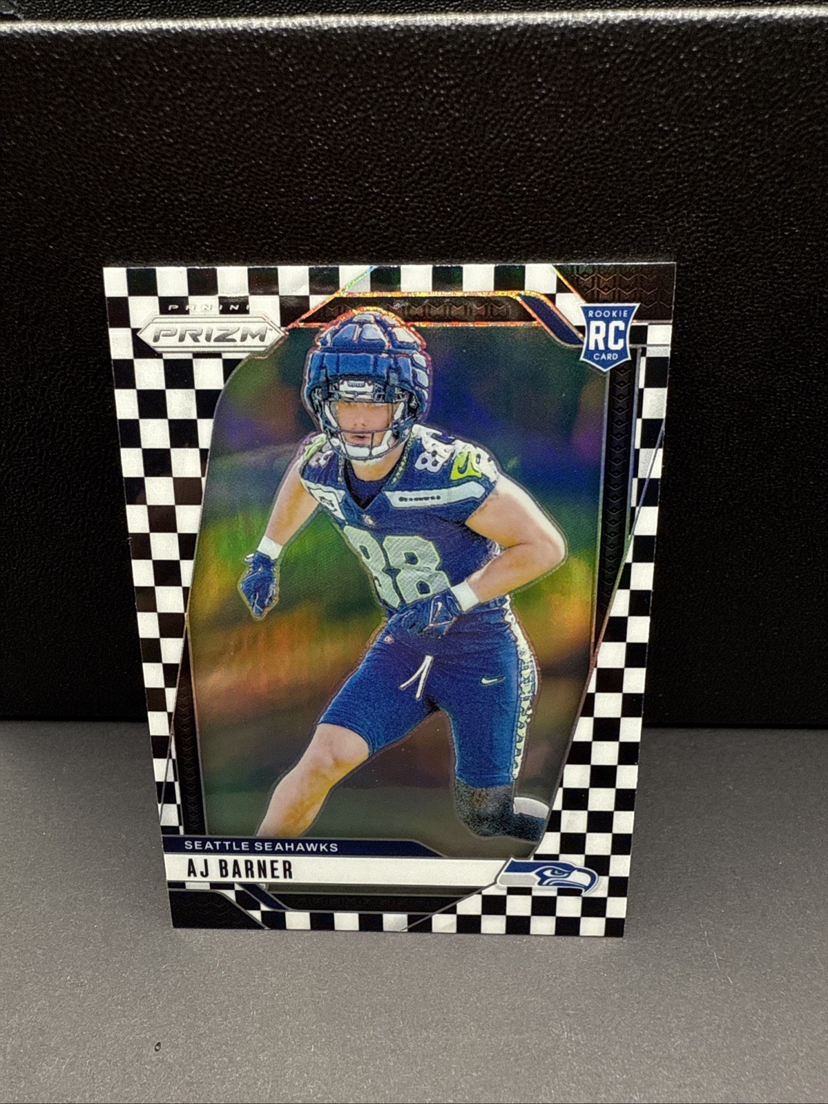 2024 Panini Prizm #304 AJ Barner Black and White Checker Seahawks