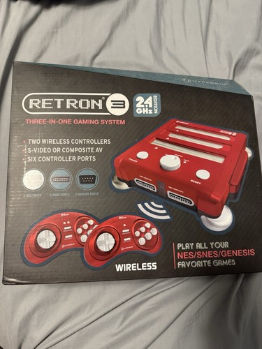 Consola de juegos retro Hyperkin RetroN 3 HD 3 en 1 - Roja NUEVA edición 2,4 GHz - Imagen 2 de 6